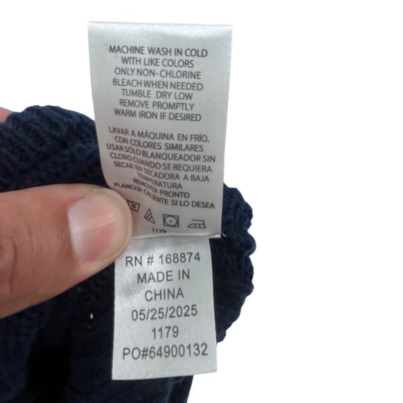 NWT Lands End Kids Boys Sweater Large 10-12 Navy Christmas Tree Truck Holiday - Picture 9 of 12